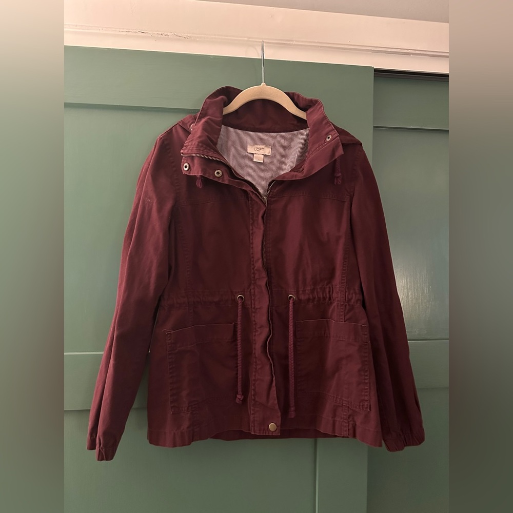 Loft maroon zip-up jacket